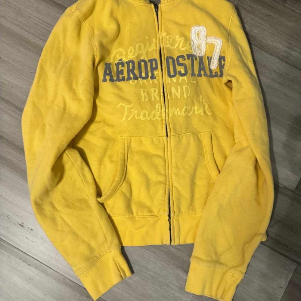 Aeropostale Bright Yellow Hoodie with Logo